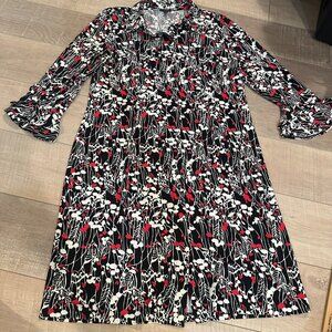 TALBOTS WOMENS BLACK AND RED DRESS LARGE